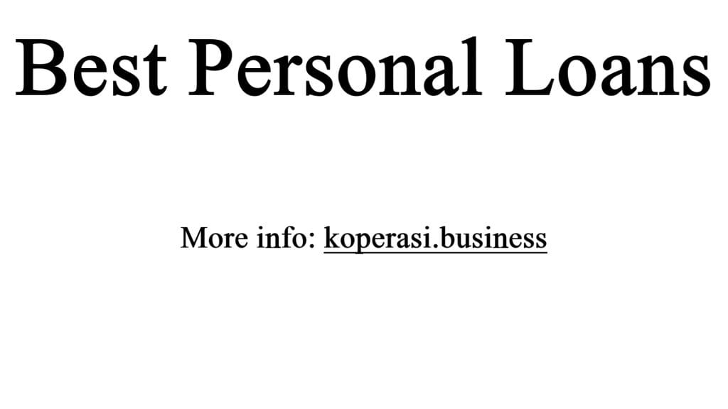 Best Personal Loans