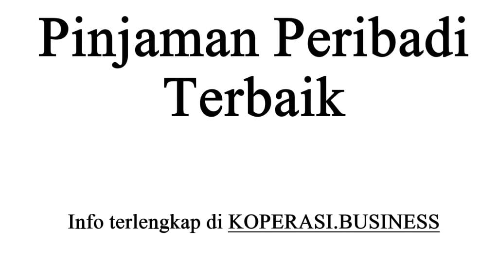 Pinjaman Peribadi Terbaik
